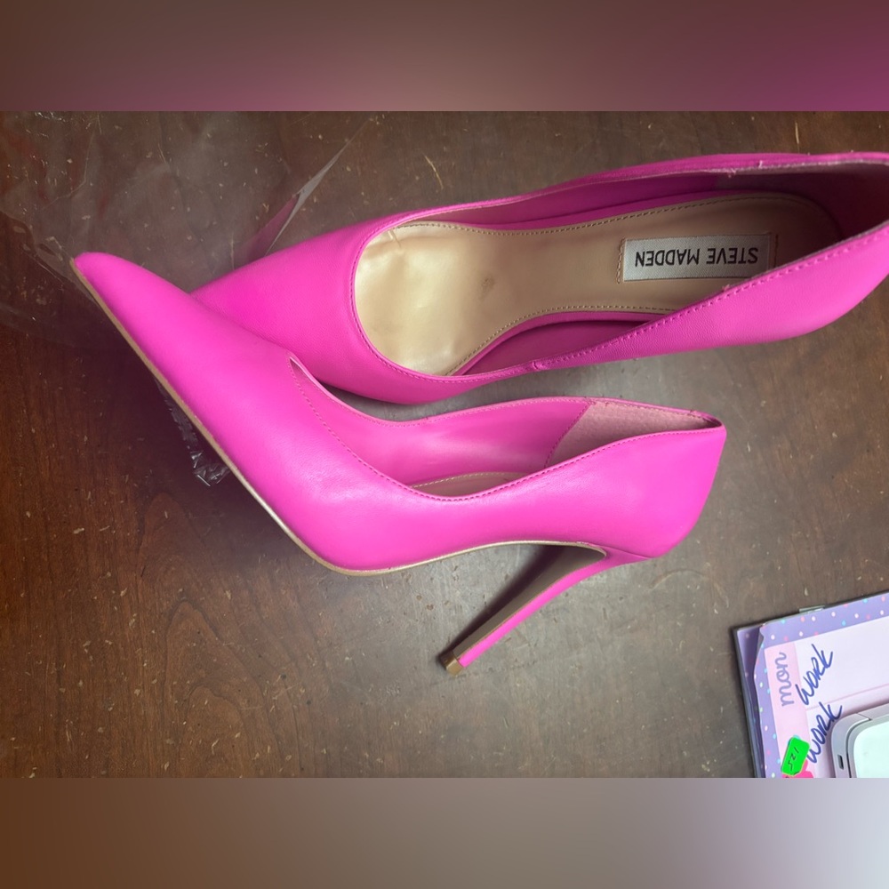 Barbie pink Steve Madden size 9 Evelyn high heels party beach costal sexy luxury - Picture 2 of 9